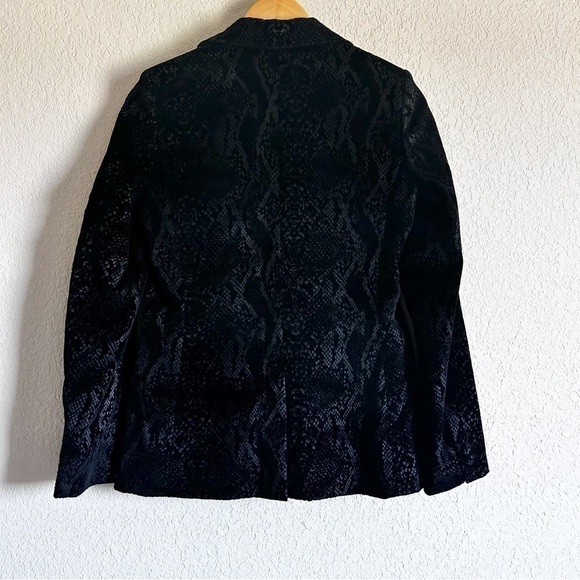 Frame Velvet Python Classic Blazer Black/Noir - Picture 6 of 16